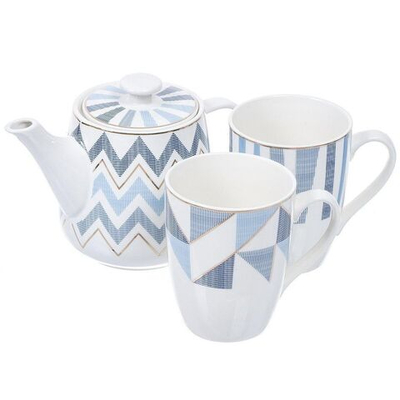 Набор керамической посуды 3 пр, 360 мл, 600 мл, Daniks, Голубое небо