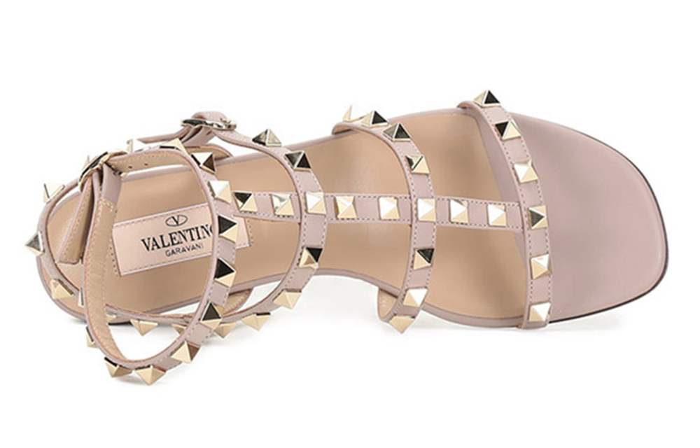 Valentino Garavani Rockstud Ankle-strap Flat Sandals