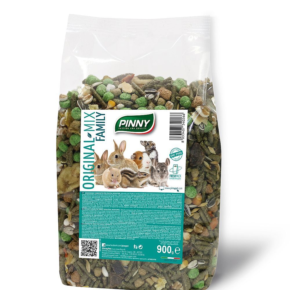 Зерносмесь для грызунов PINNY Original mix, пакет 900 г