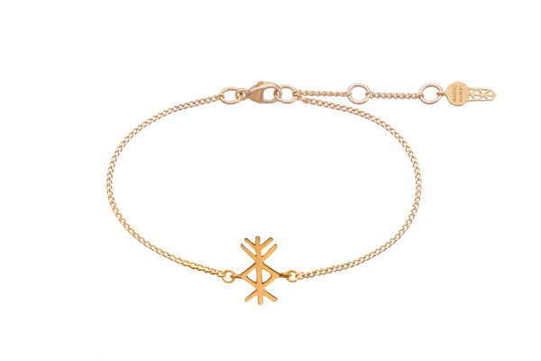 Браслет с вязаной руной Материальное благополучие, серебро