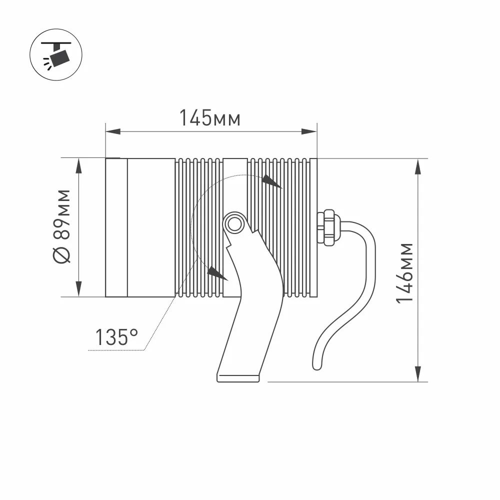 Светильник ALT-RAY-R89-25W Warm3000 (DG, 24 deg, 230V) (Arlight, IP67 Металл, 3 года) 026448