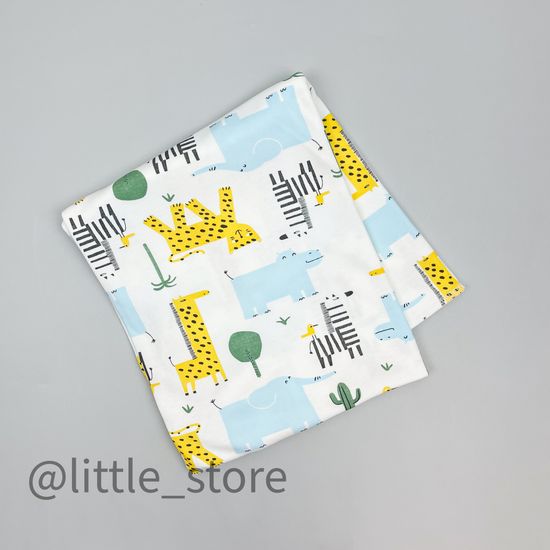 Пеленка хлопковая "Веселое сафари" сахар