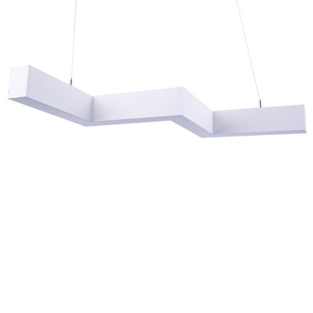 ULO-K19A 30W-4000K-Z30-120 IP40 WHITE Светильник линейный светодиодный подвесной. Зигзагообразный. профиль 50х70мм. Белый свет 4000K. 3000Лм. Алюминий. Цвет белый. TM Uniel