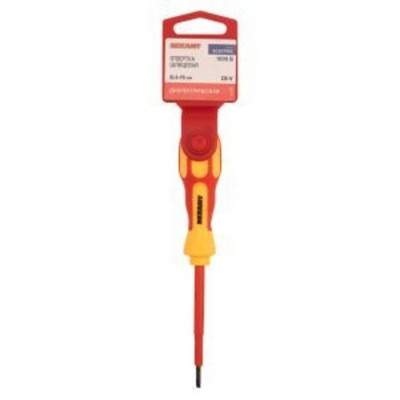 Отвертка REXANT шлицевая диэлектрическая SL3 х 75 мм, до 1000 В, двухкомпонентная рукоятка