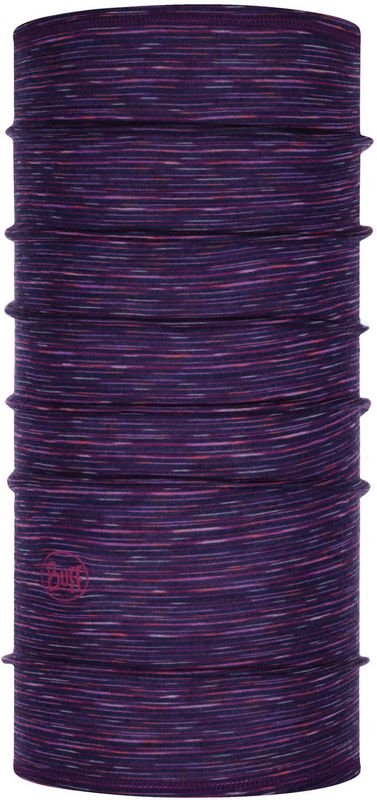 Тонкий шерстяной шарф-труба Buff Wool lightweight Slim Purple Multi Stripes Фото 1