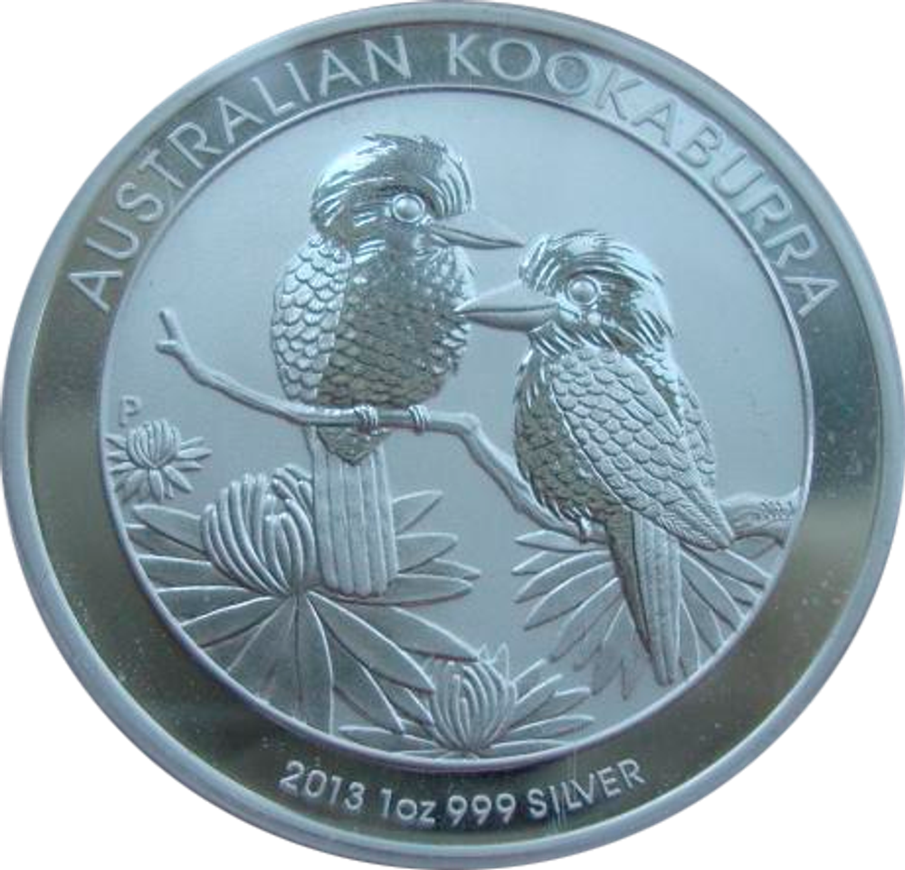 Австралия 1 доллар 2013 Кукабарра кукабара кукабура птица Серебро