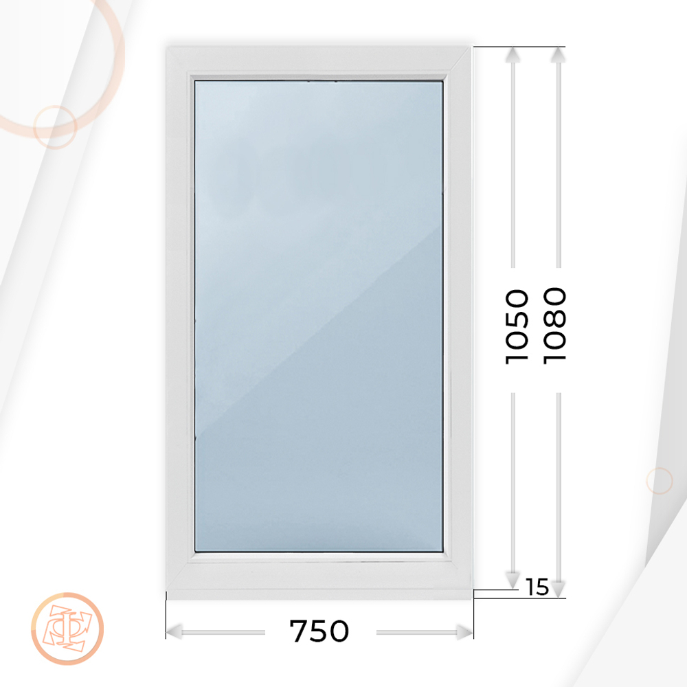Пластиковое окно 1050 х 750 ТермА Эко
