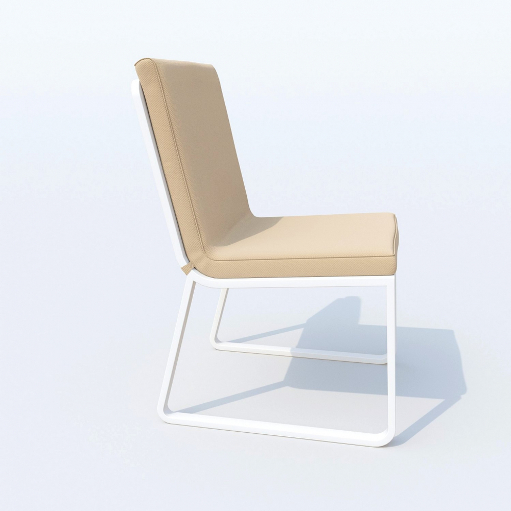 Обеденная группа Ideal Patio ТЕЛЛА  ГИРА  каркас белый, стол тик 180, ткань бежевая