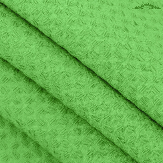 Вафельное полотно гладкокрашеное цв.Салатовый | ш.150 см | 240 г/м² | хлопок-100%