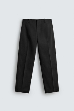 ZARA БРЮКИ ЧИНОС OVERSIZE-FIT, ЧЕРНЫЙ