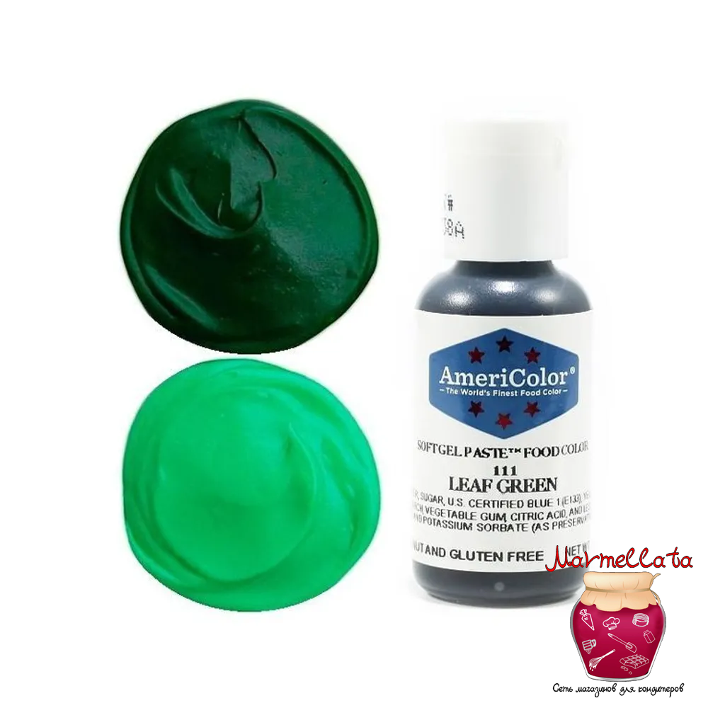 Краситель гелевый т.м. Americolor 111 LEAF GREEN (Зеленый лист) 21 гр.