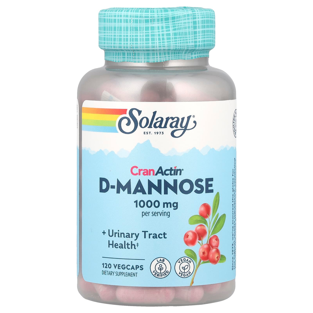 Solaray, D-манноза CranActin®, 120 растительных капсул