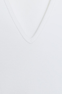 ZARA ТОП В РУБЧИК С ДЛИННЫМИ РУКАВАМИ, БЕЛЫЙ