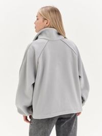 Олимпийка с контрастными окантовками и утяжкой "Серая" женская