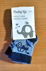 Набор носков для ребёнка, 3 пары, хлопок, размеры 9/10, 11/12, 13/14, разноцветные