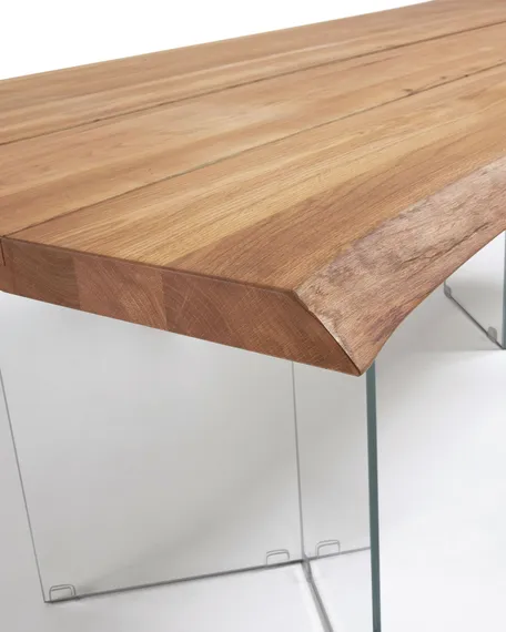 Большой обеденный стол Levik 220х100 см со стеклянным основанием | La Forma | Купить в Hallberg.ru