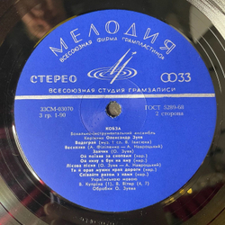 Винтажная виниловая пластинка LP Вокально Инструментальный Ансамбль Кобза (СССР 1971)