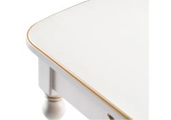 Стол Бевье 150(200)х90х77 молочный / золото