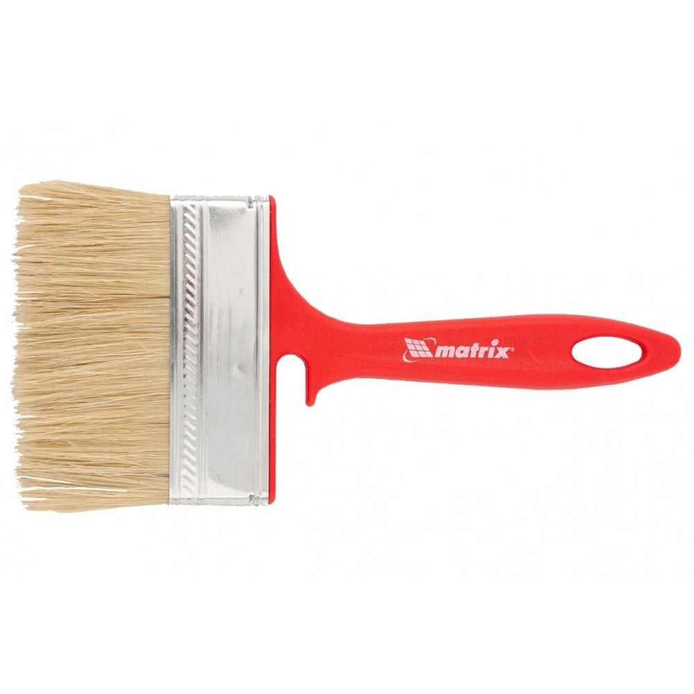 Кисть флейцевая для эмалей, 100х12 мм, натуральная щетина, пластиковая рукоятка// Matrix 83354