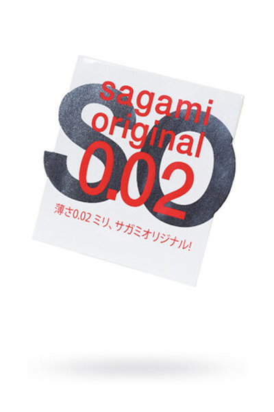 ПРЕЗЕРВАТИВЫ SAGAMI, ORIGINAL 0.02, ПОЛИУРЕТАН, УЛЬТРАТОНКИЕ, ГЛАДКИЕ, 18 СМ, 5,8 СМ, 1 ШТ.
