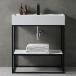 Консоль с раковиной Abber Stein 80 AS2630 белая матовая