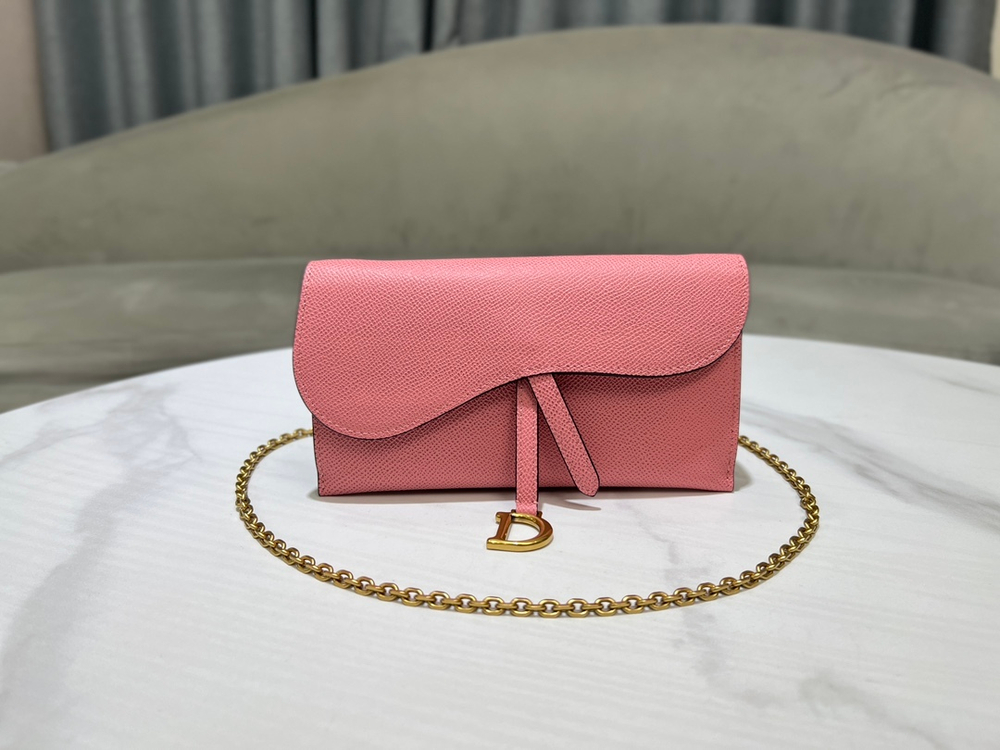 Christian Dior Long Saddle Wallet with Chain