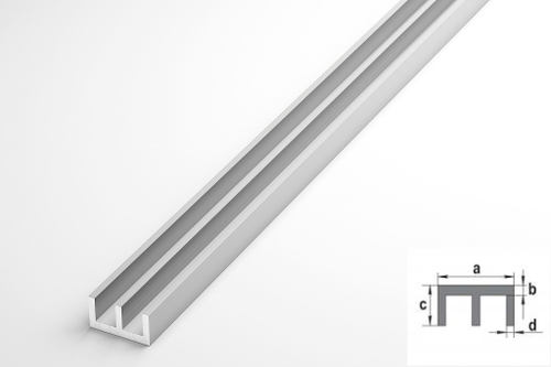 Ш-образный профиль для раздвижн. стекол L-2000мм комплект