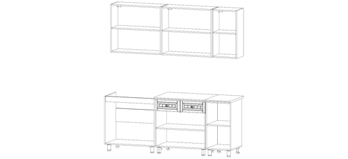 Кухня Прованс 2м Белый / Белое дерево