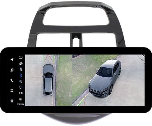 Магнитола для Chevrolet Spark M300 2009-2022, Ravon R2 (рамка глянцевая) - Teyes LUX ONE 360 монитор 12.3" 2K QLED на Android 10, Быстрая, CarPlay, 4G SIM-слот, 4 камеры в комплекте