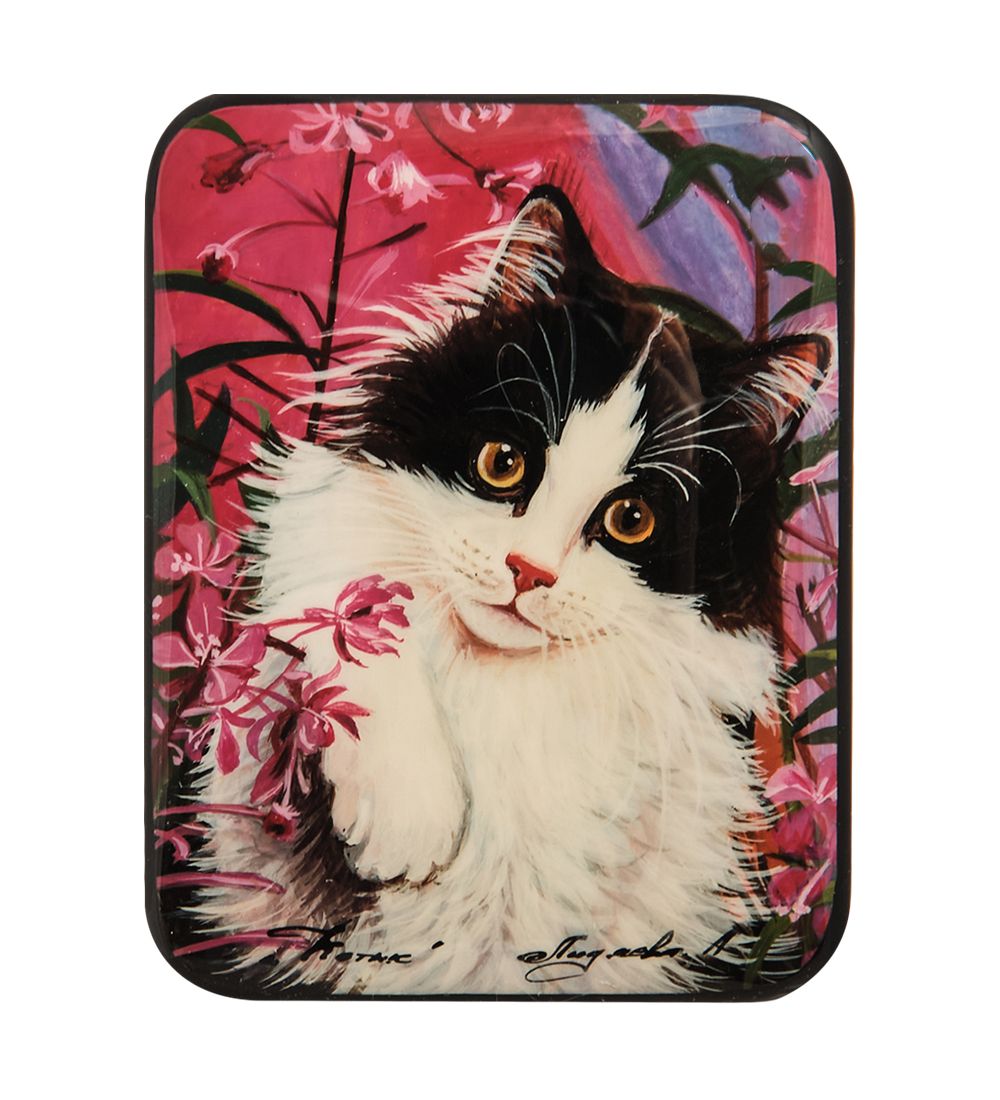 Народные промыслы ШК-55/167-B Шкатулка «Котик» исп. Лидяева