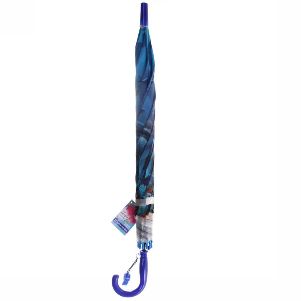 Зонт детский полуавтомат «Ultramarine - Морские жители», 8 спиц, d-100см, длина в слож. виде 65см