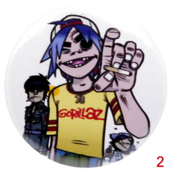 Значок Gorillaz 36 мм в ассортименте