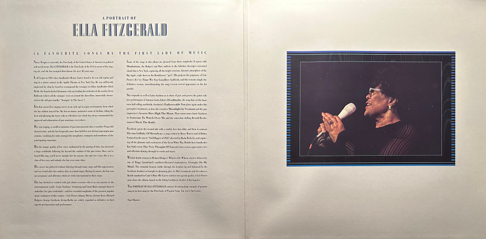 Ella Fitzgerald - A Portrait Of Ella Fitzgerald (Англия 1988г.)