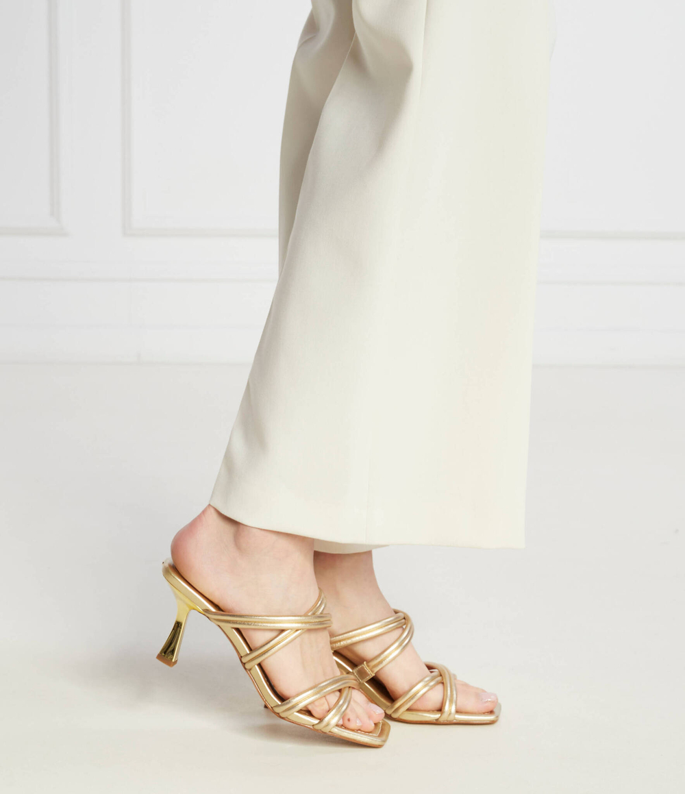 Кожаные шлепанцы на шпильке corrine Michael Kors - золотой(40R4CNMS1M)