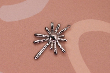 Подвеска цветок 33х25 мм родий