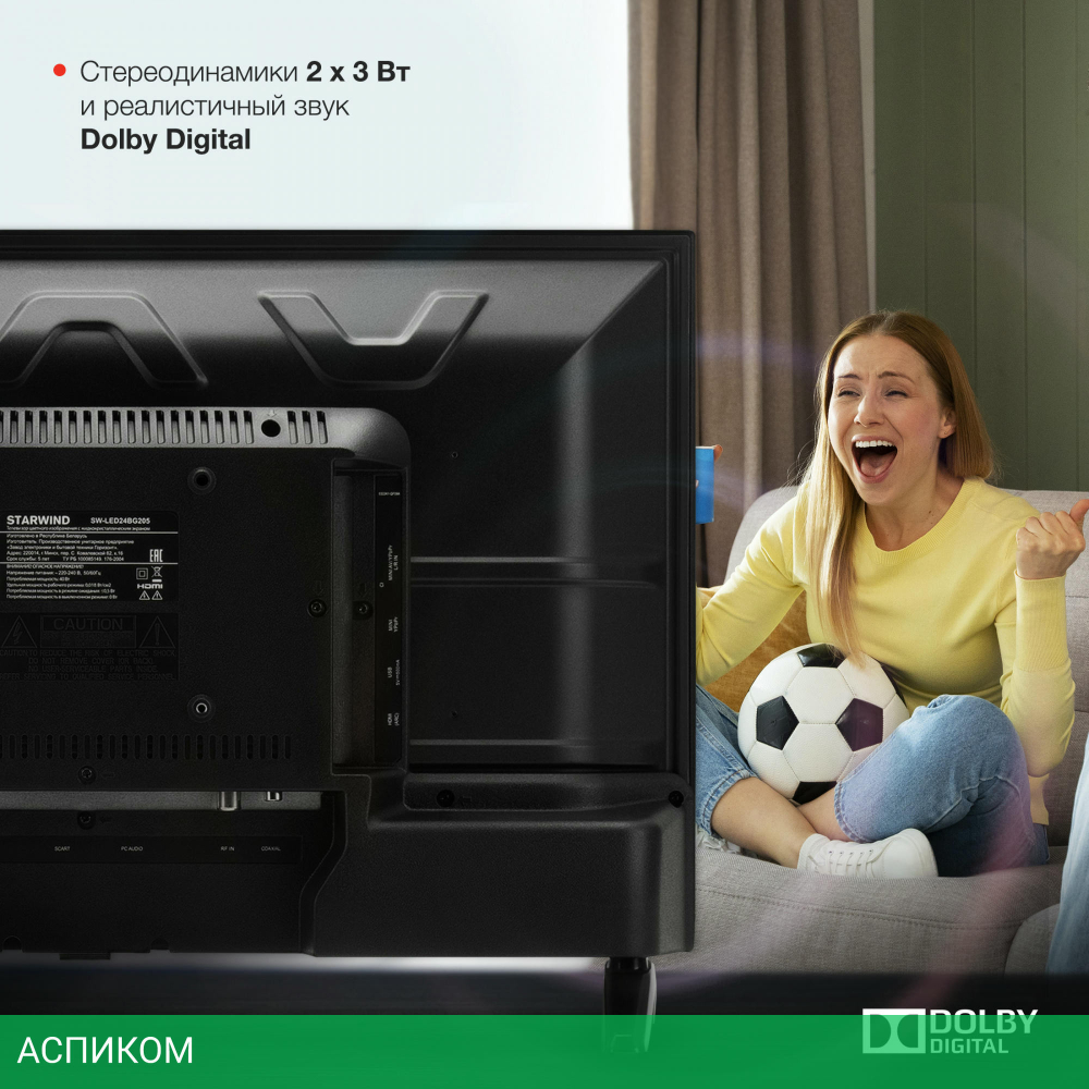 Телевизор LED Starwind 24" SW-LED24BG205