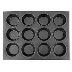 Противень для 12 маффинов, ячейка 7 см (h 3 см), l 35,5 см, h 27 см, алюминий с антиприг