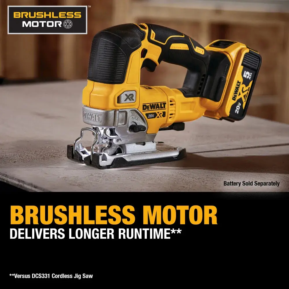 DEWALT DCS334 20 В Бесщеточная лобзиковая пила с переменной скоростью Многофункциональная модернизированная пила для резки металла и дерева с D-ручкой
