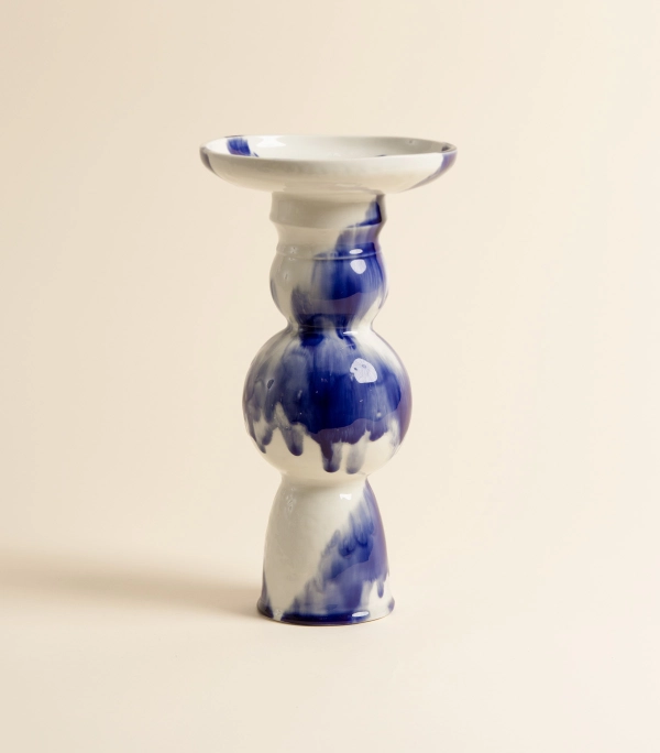 Подсвечник – Мемфис 3/3 синебелый | ceramum