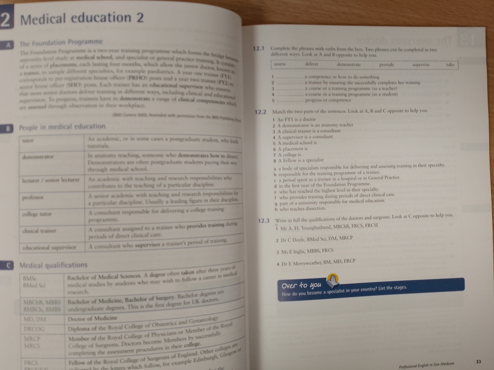 Professional English in Use Medicine Book with answers
