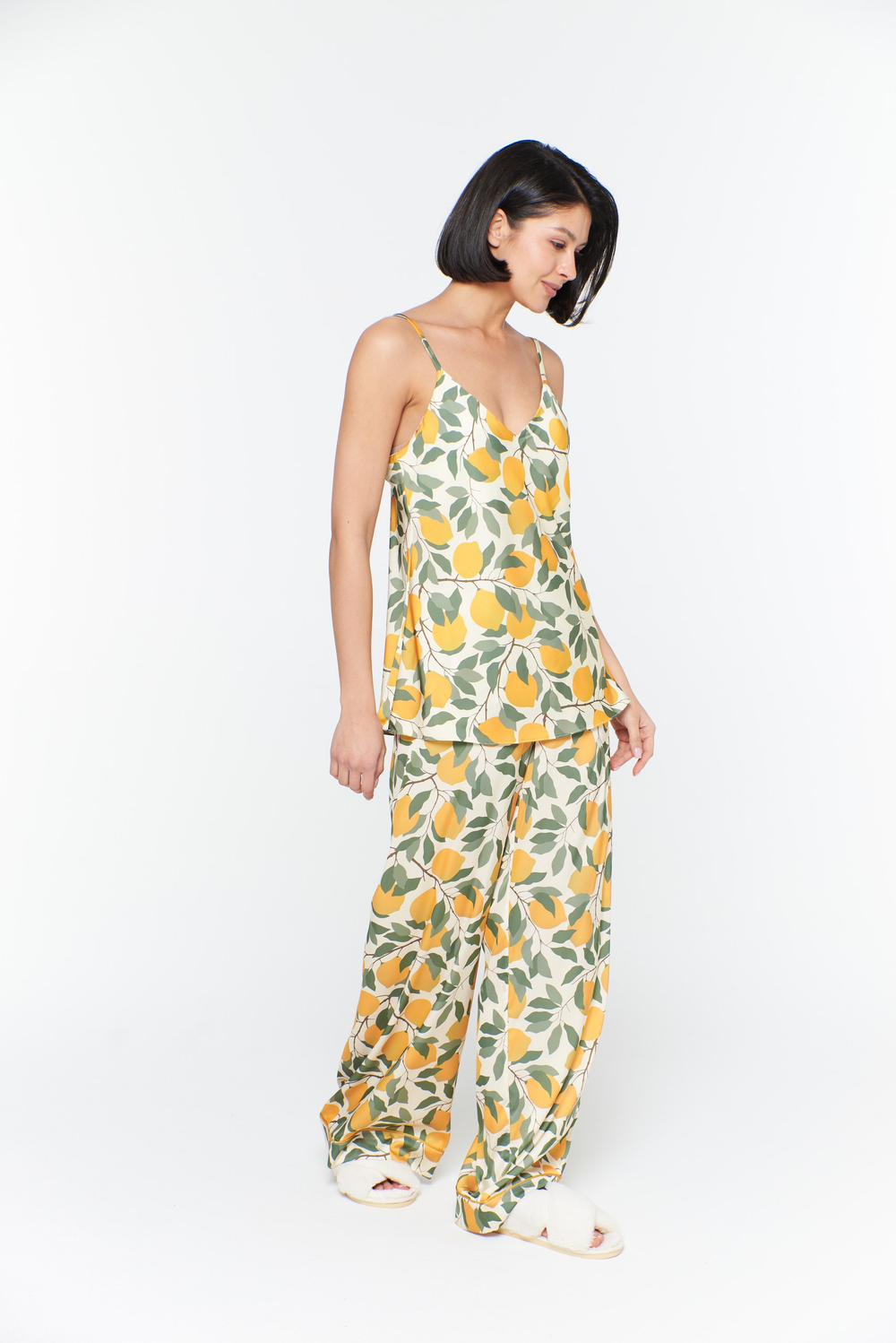 Блуза из натурального шелка с лимонами