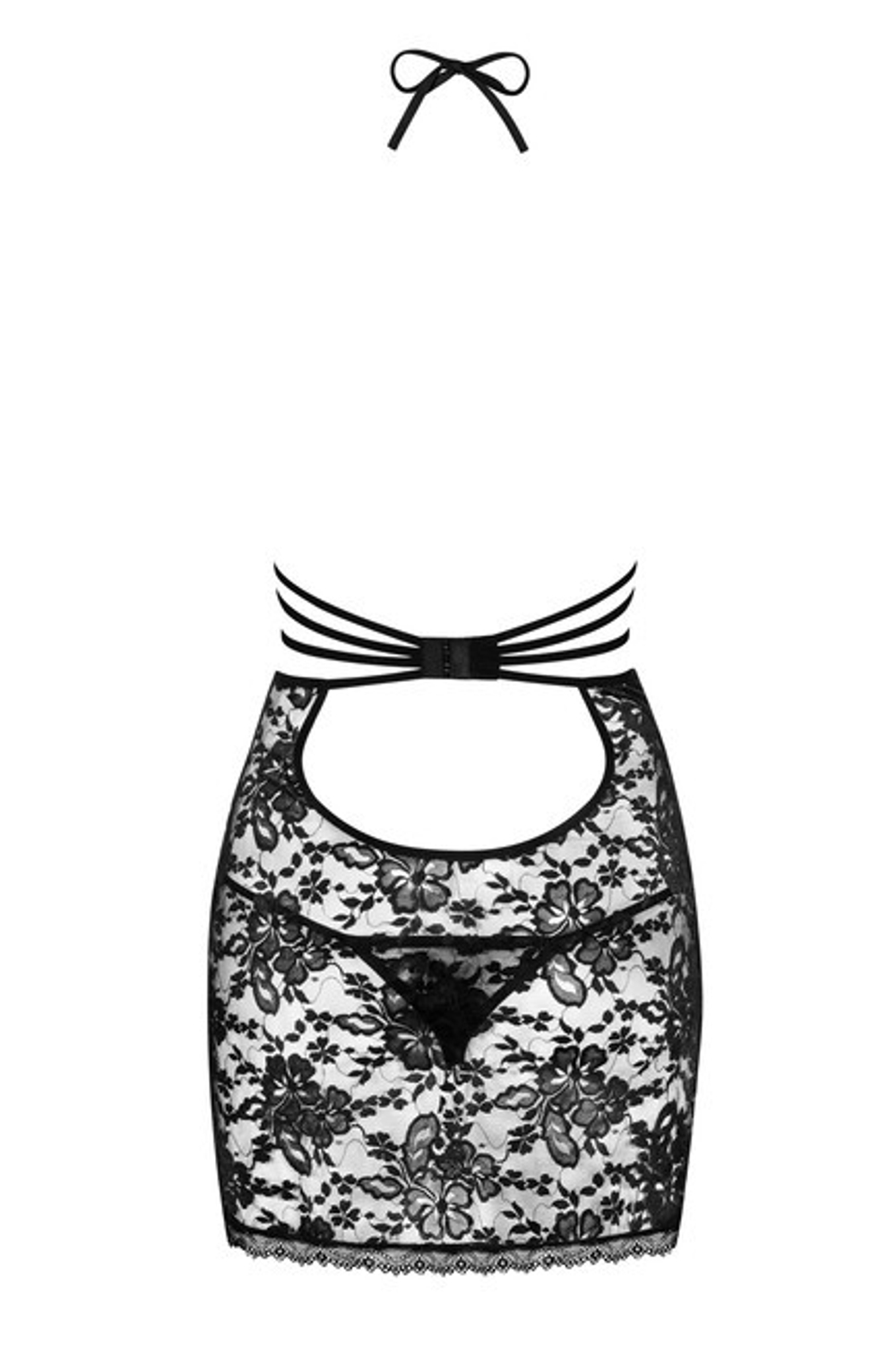 Черная гипюровая сорочка Catia Chemise SM (42-44) (Цвет: черный)