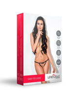 Трусики с доступом и жемчужной нитью Easy To Love S/M (42-44) (Цвет: черный)