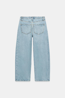 ZARA ДЖИНСЫ ZW COLLECTION ANKLE RELAXED СО СРЕДНЕЙ ПОСАДКОЙ, ГОЛУБОЙ