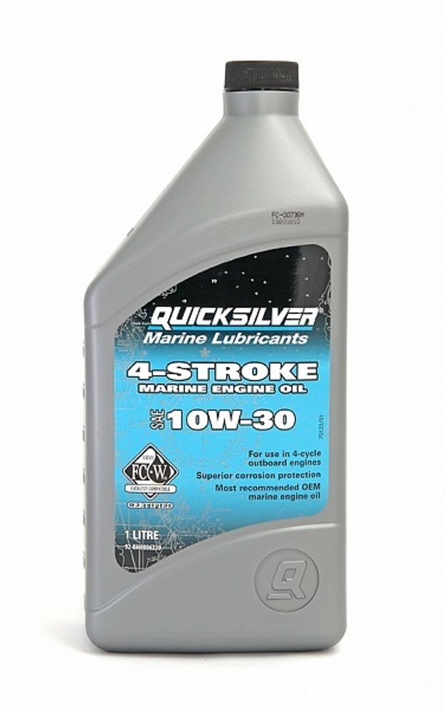 Масло для 4-х тактных лодочных моторов минеральное Quicksilver 10W30 1л