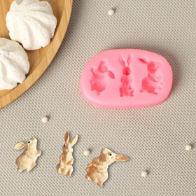 Силиконовый молд «Кролики», 8×5×1 см