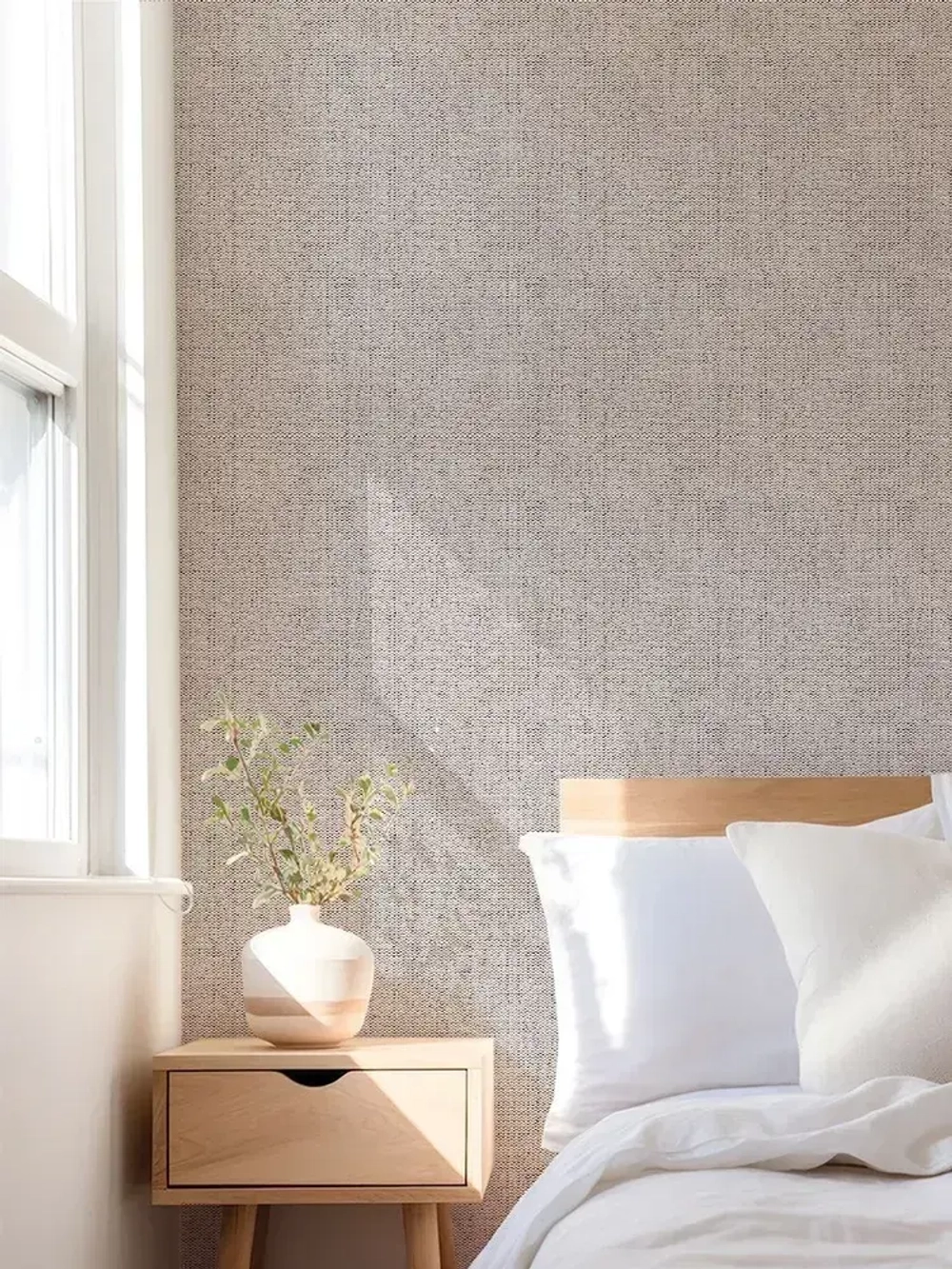 Обои флизелиновые Мешковина темно-бежевая, 1.06, для кухни (VILIA, 1015-62)