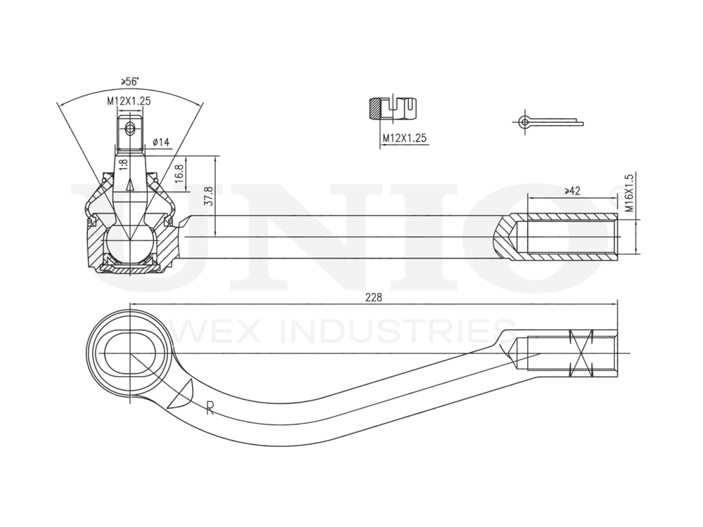 Наконечник рулевой правый UNIO SSP-10063