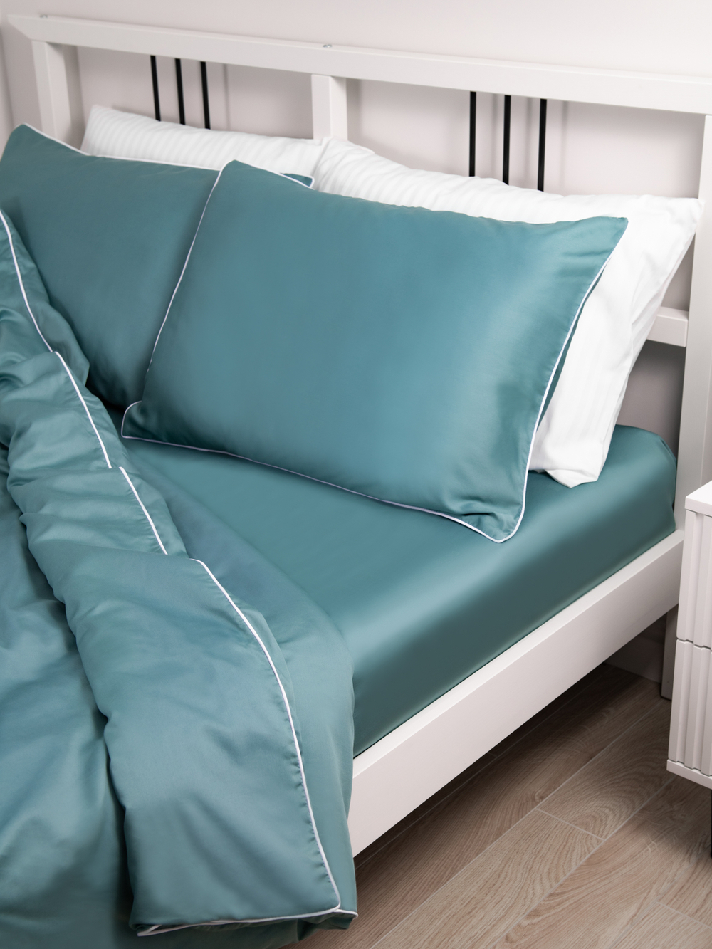 MOON Комплект постельного белья, сатин бирюзовый
