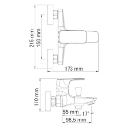 Salm 2701 Смеситель для ванны с коротким изливом